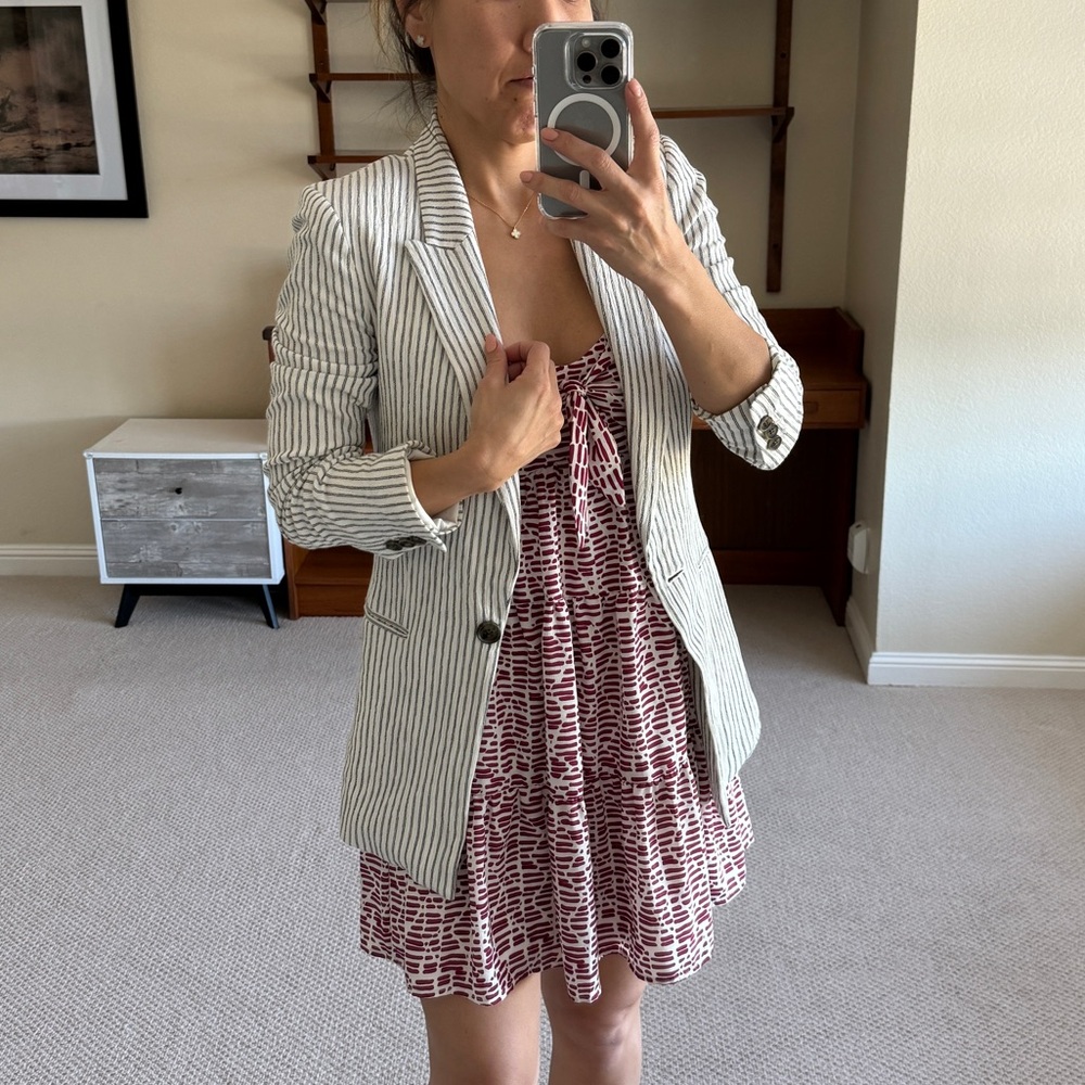 Pinstripe Fitted Blazer